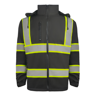 Low MOQ Autumn Warm Fleece Lining and <strong>Softshell</strong> Safety <strong>Jacket</strong> High Quality Waterproof Windproof <strong>Hi</strong> <strong>Vis</strong> Reflective <strong>Jacket</strong> - Product Image 1
