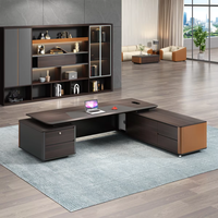 Mobilier de bureau exécutif luxueux en bois en forme de L