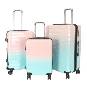 Ensemble de bagages de chariot de voyage pour femmes dégradées colorées avec serrure à code ABS + Valise PC pour une utilisation en extérieur