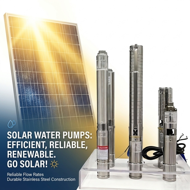 3-10 Inch AC/DC 1-200m³/h Irrigation Power Borehole Household Submersible Pressure Deep Well Pump Solar Pump for Agriculture