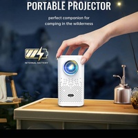 Meilleures ventes - Mini projecteur vidéo sans fil intelligent avec batterie intégrée, projecteur portable pour home cinéma, système d'exploitation Android, rechargeable