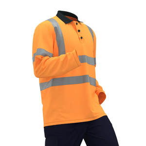 100% Polyester Mesh Summer Long Sleeve Road Administration Work <b>Polo</b> T-<b>Shirts</b> Hi <b>Vis</b> Safety <b>Shirt</b> with Customizable Logo - Product Image 2