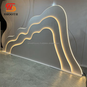 Fondo DE BODA suave suministros de decoración acrílico Pvc arco telón de fondo 3D Led acrílico Pvc blanco ondulación arco telón de fondo - Product Image 2