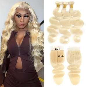 Extensions de cheveux bouclés en cheveux vierges brésiliens 613 de 32 pouces, double trame, style bouclé <span class=keywords><strong>blond</strong></span> miel, mèches de cheveux <span class=keywords><strong>BELLE</strong></span>, cheveux humains - Product Image 2