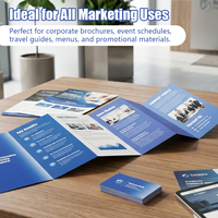 Impr. brochures pliées sur mesure, logo/graphisme perso, dépliants 2/3 volets, papier luxe pour événements marketing & promo.