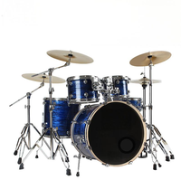 5-Piece 4-Cymbal or 3 Cymbals Professional Jazz Drum Set for Adults & Kids Complete Full Kit Ideal for Home Practice