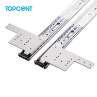 Système de porte coulissante de placard Topcent en gros, rail coulissant à roulement à billes de 35 mm, levier de tiroir de meuble, glissières de porte coulissante