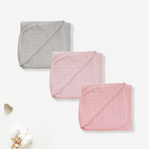 Couverture pour nouveau-né en coton biologique doux et personnalisé, emmaillotage lavable en Jacquard pour bébé - Product Image 5