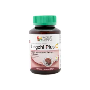 Extraits de plantes à base de plantes 100% Lingzhi Plus C Taille 60 Capsules par boîte Poudre d'extrait de champignon Reishi pour des aliments sains