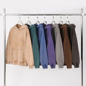 2025 Streetwear Sudadera con capucha de manga larga bordado desgastado peso pesado 420 GSM lavado ácido hombres Sudadera con capucha para hombres - Product Image 2