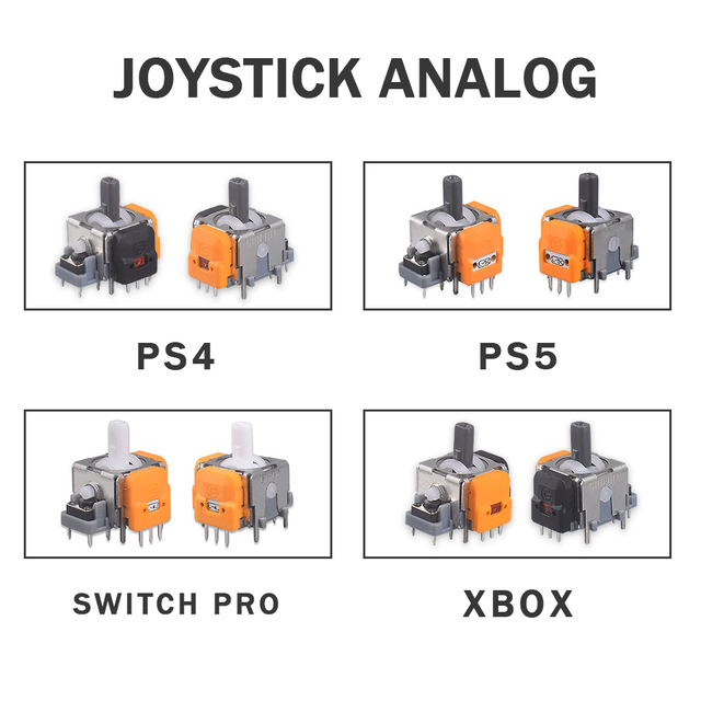 Factory-Approved Replacement 3D Analog Thumbstick Hall Effect Joystick for PS5 for PS4 & for Switch Pro Controller