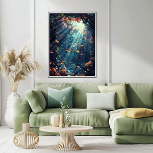 Coolleve 5d Diy Ingelijst Diamant Kunst Schilderij Kit Volledige Boor Grote Edelsteen Mozaïek Creatieve Japandi Landschap Europa Dier Handgeschilderd - Product Image 4