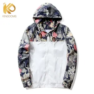 Fashion streetwear hip hop Highneck windbreaker for men China factory custom made men'sHighneck wind shirts jackets