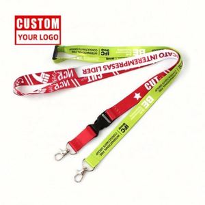 Custom Color Eco-friendly Durable Woven <b>Polyester</b> Neck <b>Lanyard</b> with Offset Digital Printed Designer Logo for ID Holder Keychain - Product Image 3