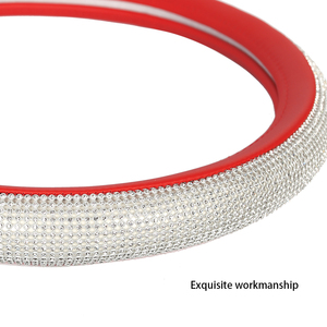 Gran oferta, diamantes <span class=keywords><strong>de</strong></span> imitación <span class=keywords><strong>de</strong></span> cristal artesanales, ajuste Universal, cubierta <span class=keywords><strong>para</strong></span> <span class=keywords><strong>volante</strong></span> <span class=keywords><strong>de</strong></span> coche <span class=keywords><strong>de</strong></span> 38 CM <span class=keywords><strong>para</strong></span> mujeres y niñas - Product Image 5