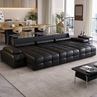 Lawrence Echtleder Elektrisch Verstellbares Multifunktionales Ausziehbares Schlafsofa für Wohnzimmer und Zuhause