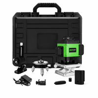 Niveau laser industriel professionnel 4D à faisceau vert 360° autonivelant, modèle à impulsions pour extérieur, batterie au lithium HYTD