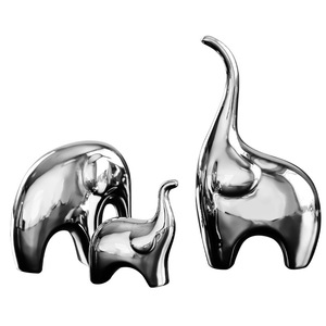 Ornements modernes en céramique écologique et de luxe faits à la main de style Art déco pour trois éléphants pour le salon de la maison meuble TV - Product Image 5