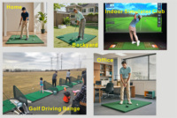 Tapis de golf GSM 3D-1 octogonal pliable pour l'entraînement au swing, tapis d'entraînement pour la practice, en nylon épais 40 mm, 1500x1500 mm
