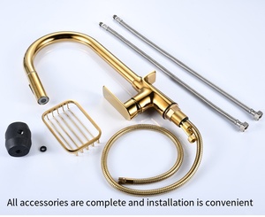 <span class=keywords><strong>Robinet</strong></span> de cuisine moderne en laiton à col de cygne, monocommande, extractible, pivotant à 360°, mitigeur chaud/froid avec panier de rangement - Product Image 6