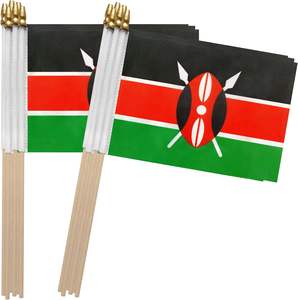 Bendera militer kecil Kenyan, bendera genggam Mini 4x6inci kualitas tinggi siap dikirim - Product Image 1