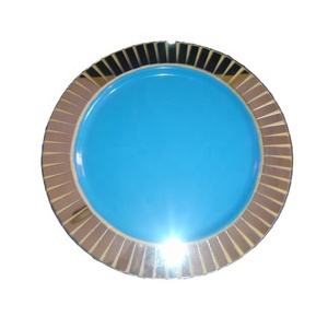 Decoración de mesa de cena Diseño de mosaico de vidrio Plato de servicio de fruta redondeado Plato de cargador de servicio de aperitivos - Product Image 6