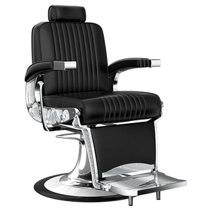 Sillón de Barbería de Cuero Sintético, Altura Ajustable, Bomba Hidráulica, Diseño Industrial, Base Redonda, Muebles de Salón, Uso Comercial - Product Image 2