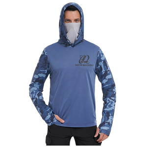 เสื้อฮู้ดตกปลาผู้ชายแบบกำหนดเอง UPF 50 ป้องกันแสงแดด เสื้อตกปลาแขนยาว โพลีเอสเตอร์ เสื้อผ้าตกปลากลางแจ้ง ระบายอากาศได้ดี - Product Image 1