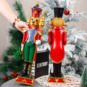 Redeco Noël Spécial Animal Chien <span class=keywords><strong>Soldat</strong></span> Ornements Résine Artisanat Noël <span class=keywords><strong>Casse</strong></span>-<span class=keywords><strong>Noisette</strong></span> Figurines Pour Cadeaux Décoration de La Maison - Product Image 4