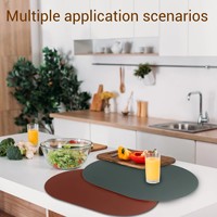 Tapis en silicone ovale couleur macaron, best-seller, pour salles à manger et cuisines, tapis résistant à la chaleur