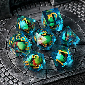 Juego de dados D & D DND para mazmorra y Dragón, dados de núcleo líquido de resina de borde afilado juego de rol Dados D y D D20 D12 D10 D8 D6 D4 - Product Image 1