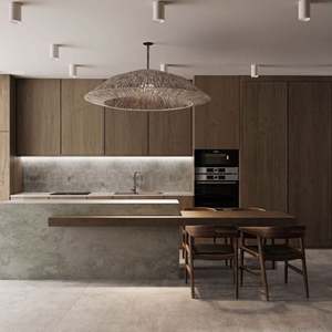 Meubles de cuisine en bois sur mesure, style moderne organique - Product Image 1