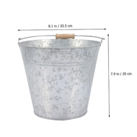 Seau en acier galvanisé personnalisé 5L 10L 15L Jardinières à fleurs en métal pour l'extérieur Décoration de plantes Cheminée Seau à cendres Marinage Gris