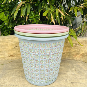 Storage <b>Baskets</b> Plastic Round Hollowed Out <b>Stackable</b> For Home Office Bathroom Storage Organizing Mixed Colors 29cm Diameter - Product Image 3