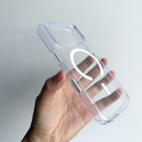 Nouvelle arrivée, étui magnétique transparent pour iPhone 18 Pro Max, coque rigide en PC+TPU antichoc, revêtement anti-jaunissement, vente en gros de qualité supérieure