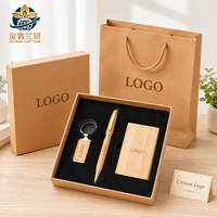 Coffret Cadeau Personnalisé en Bois de Bambou 2026 avec Porte-clés, Stylo Bille et Boîte à Cartes de Visite – Idéal pour Activités Promotionnelles et Cadeaux d'Affaires