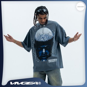 Haute qualité Hell Cotton Star T-Shirt hommes Hellish Street Wear lavage acide eau surdimensionné 100% coton étiqueté vêtements en vente - Product Image 4