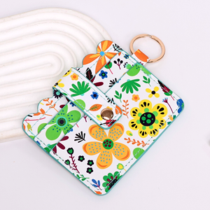 Personalized Vegan Leather Slim Minimalist Card <b>Holder</b> & <b>ID</b> <b>Badge</b> Keyring Wallet-Gift for Her Bridesmaid - Product Image 4