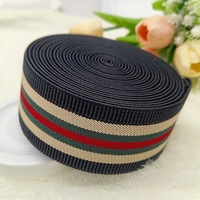 Bande élastique rayée noire de 2 pouces pour coudre une sangle large en polyester Ceinture élastique en tricot épais pour pantalons Ceintures de bricolage