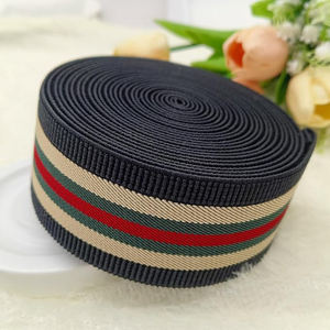 2 Inch Black Striped Elastic Band <strong>for</strong> Sewing Wide Polyester Webbing Strap Heavy Thick Knit Elastic Waistband <strong>for</strong> Pants DIY Belts - Product Image 4