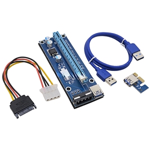 <span class=keywords><strong>Carte</strong></span> d'extension PCI-e Ver006, adaptateur PCI Express 1x à 16x, câble USB 3.0, alimentation SATA vers 4 broches. - Product Image 1