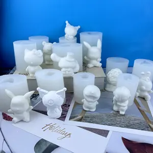 热卖3D卡通动物硅胶模具手工DIY三丽鸥娃娃系列香薰蜡烛模具