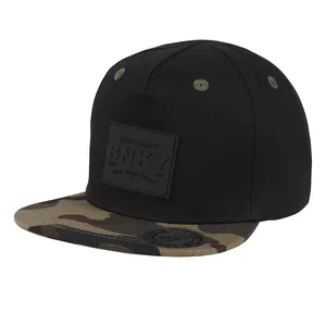 Bebek snapback kap bebek gençlik snapback şapka ile özel kauçuk yama, çocuklar % şoför şapkası pamuk yürüyor snapback şapka camo ağız