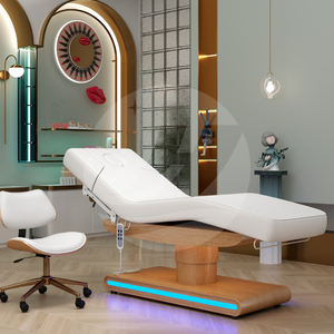 Cama de tratamiento facial más vendida para pestañas, base dorada reclinable, mesa de masaje para spa, tatuaje, muebles de salón de belleza - Product Image 3