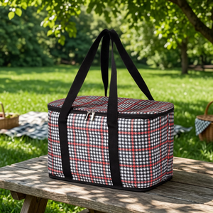 Sac isotherme portable pliable de style nouveau en tissu Oxford imprimé, sac thermique à main pour le camping en plein air et <span class=keywords><strong>les</strong></span> pique-niques - Product Image 5