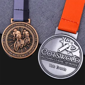 Disesuaikan emas 5k 10K berlari berenang sepak bola logam kustom maraton finisher olahraga medali produsen untuk medali
