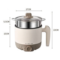 Mini poêle électrique Great Bear avec logo personnalisé, 1,5 L, bouilloire électrique, marmite électrique intelligente pour la maison avec couvercle en verre