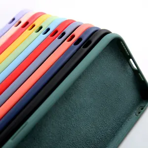 Capa traseira de silicone líquido para celulares, oficial, de alta qualidade, com logotipo, para iphone x, xr, xs, 11, 12, 13, mini pro, max