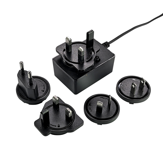 DC 24V/12V Interchangeable Plug Plug in Switching Power Adapter 26W PC ABS Material