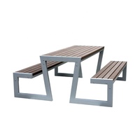 Mobilier d'extérieur commercial table de pique-nique rectangulaire en bois avec banc détaché extérieur restaurant patio table à manger chaise